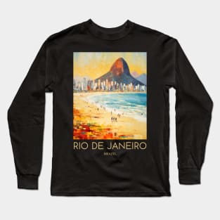 An Impressionist Painting of Rio de Janeiro - Brazil Long Sleeve T-Shirt